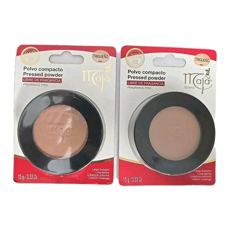 Maja Trigueño Pressed Powder Mirror and Tassel Compartment 2-PACK NEW
